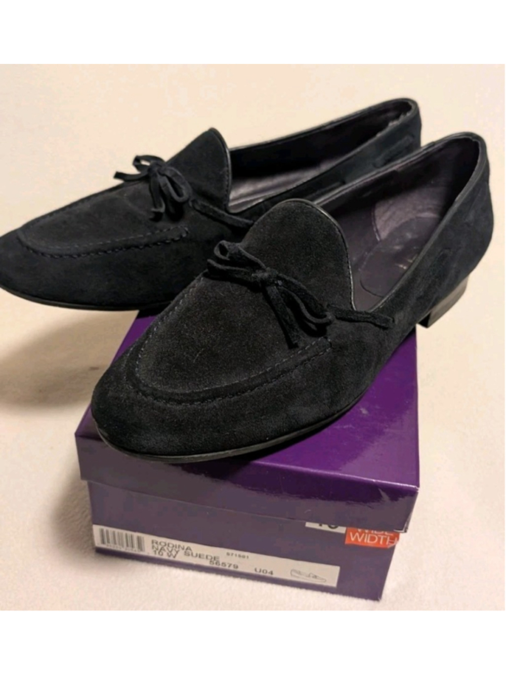 Vaneli Purple Collection Black Suede Shoes Women’s 10W Loafers Comfort N43